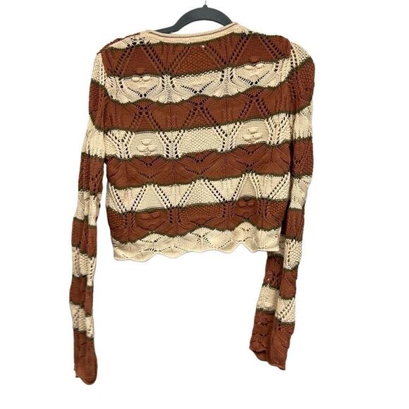 RSQ cream and orange knit long sleeve blouse size 2xs - Picture 3 of 3